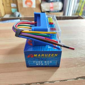 MARUZEN MFB-8T 8-Way Universal Fuse Box Holder Block with Wires & Transparent Cover Heavy Duty