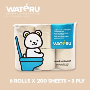 Tisu Toilet Wateru Rol 6 pcs / Premium Toilet Tissue isi 6 Roll 3 Ply Higienis Aman