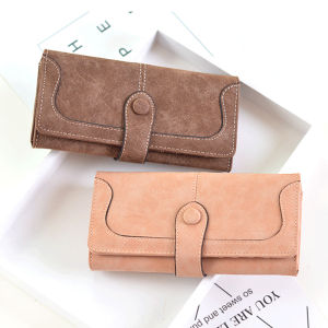 Many Departments Faux Suede Long Wallet Women Matte Leather Lady Purse Female Wallets Card Holder Clutch Carteras