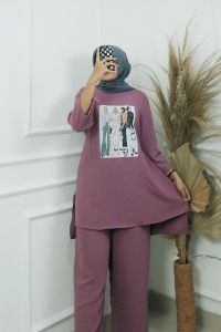Priskila Cell ALIFA SET Bahan CRINKLE APLIKASI SABLON (REALPICT) Setelan Wanita Dewasa Terbaru Viral Jumbo Ukuran M L XL XXL / 2XL Stelan Wanita Cringkle 2 in 1 Baju dan Celana One Set Wanita OOTD HIjab Atasan Tunik dan Bawahan