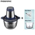 Aicook X Maidronic Dual bowl Dual blade Electric Food Chopper Meat grinder with 2L Glass Bowl and 300w Stainless Steel Bowl  Blender ( BLUE ). 