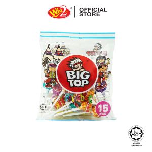 BIG TOP MIXED FRUITS LOLLIPOPS 15 pcs Per Bag