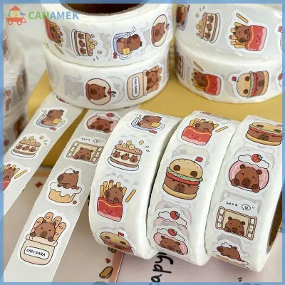 CANAMEK 500Pcs phim hoạt hình capybara Sticker Đề can trang trí DIY điện thoại máy tính xách tay Vali máy tính xách tay tủ lạnh trẻ em Sticker
