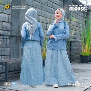 Setelan Pakaian Anak Perempuan Cewek Usia 3 4 5 6 7 8 9 10 11 12 Tahun Aliya Set Blouse & Rok Anak Hoofla Kids / Baju Blus Blous Anak Cewek Wanita Hooflakids