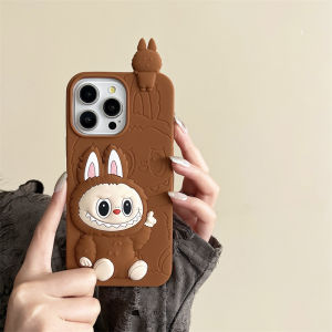 Labubu เคสโทรศัพท์การ์ตูนซิลิโคนนิ่มกันกระแทกสำหรับ iPhone 16 15 14 13 12 Pro Max