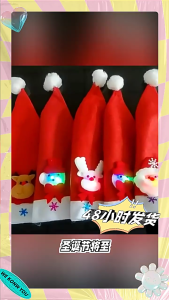 Festive LED Light up Cartoon Christmas Hat Soft Plush Fabric Flashing LED Lights Surprise Style Christmas Gift
