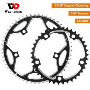 Tây Đi Xe Đạp 130BCD Xe Đạp Trên Đường Crankset Vòng Chainring 8-11Speed Xe Đạp Crankset Vòng Tròn Kép Tấm Phụ Kiện Đi Xe Đạp 53-39T Xe Đạp Crankset Tấm Răng Xe Đạp Có Thể Gập Lại Các Bộ Phận