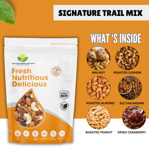 Signature Healthier Choice Trail Mix - Mixed Nuts & Fruits Organic & Vegan Snack
