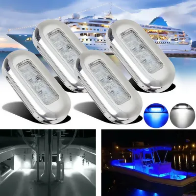 High Brightness 12V Stainless Steel LED Navigation Signal Light Waterproof for Yacht Boat Caravan Vehicle Marine Lighting
