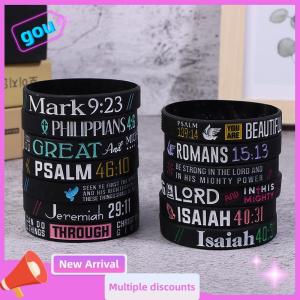 gou 13PC đức tin Hòa Bình Ân Sủng Kinh Thánh Tôn Giáo Vòng Đeo Tay Thể Thao Silicone Vòng đeo tay cao su dây đeo cổ tay