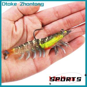 Dtake Pre-Rigged Fishing Jigs Super Durable TPE Bass Fishing Lures Well-Made Lifelike Soft Shrimp Crayfish Swimbait Weedless MarshSwamp Fishing Lure For Crappie Walleye