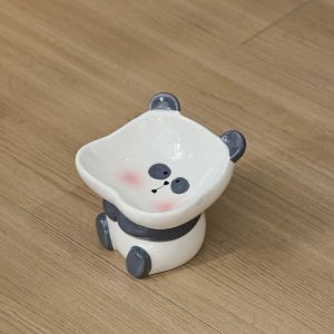OUTOPEN Chân cao nghiêng Bát ăn cho mèo Bảo vệ cổ tử cung Gốm sứ Bát ăn cho chó Đĩa đựng thức ăn Không trượt Bát ăn cho chó mèo Đồ dùng cho thú cưng
