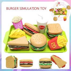 Pretend Play Food Toys Set Play House Sandwich French Fries Burger Simulation Toy