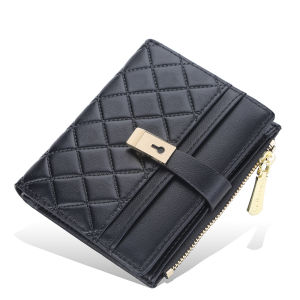 BAELLERRY Dompet Pendek Wanita Dompet Kartu Cewek Kulit Sintetis Dompet Koin Dompet Slim Motif Dompet Mini Wanita Kekinian