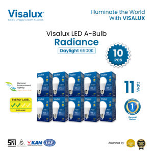 Visalux Lampu LED A-Bulb Radiance 6500K Daylight Putih 11W - Bundling Paket 10 pcs (RAD-VPA7711DL)