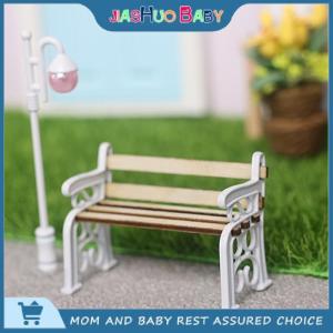 JiaShuo Baby Toy 2 cái bộ 1:12 Dollhouse thu nhỏ bằng gỗ công viên băng ghế dự bị đèn đường phù hợp với cổ tích đồ trang trí vườn đồ nội thất ngoài trời mô hình trang trí đồ chơi
