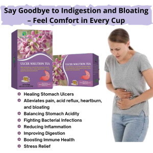 Ulcer Solution Tea Stomach Ulcer Relief | Acid Reflux Heartburn Indigestion Bloating & Gas | H. pylori Infection | Gastric Inflammation | Poor Appetite | Constipation Diarrhea LBM | Digestive Health Herbal Tea