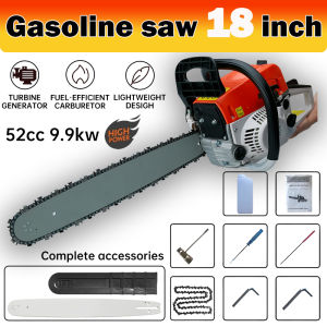 Reaim Mall Professional Chainsaw 18/20/22 inch 52cc Heavy Duty Petrol Gasoline Chain Saw Original 2.2kw Mesin Tebang Poko 汽油锯