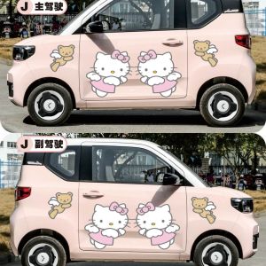Nhãn dán ô tô HelloKitty phụ kiện trang trí Mini Wuling chống nắng