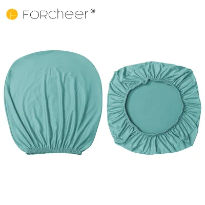 1 Set Office Chair Cover Solid Plain Stretch Computer Chair Back Cover and Chair Seat Cover Washable Movable