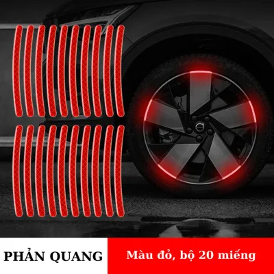 Bộ 20 Miếng Dán Phản Quang Cảnh Báo An Toàn Chống Trầy Trang Trí Bánh Xe Hơi / Xe Máy