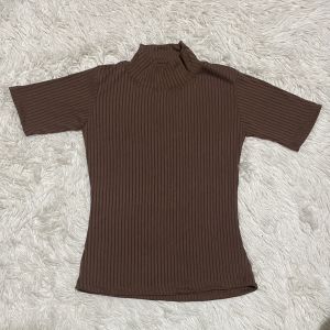 MCO Turtle Neck Blouse for Women with Sleeves Fits Small to Semi-large Cotton Knitted Stretchable