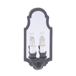 Dollhouses Wall Sconce 2 Head Wall Lamp 1/12 Scale LED Lighting Accessory for Miniature Scene and Garden Display