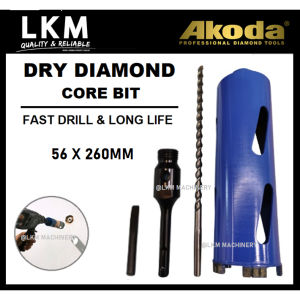 AKODA AK-DCB66X260 DRY CORE BIT( SDS PLUS )Heavy Duty Concrete Diamond Core Drill Bit set