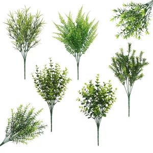 Artificial Green Plant 7 Forks Small Persian Wedding Flower Arrangement Decorated with Green Tampine