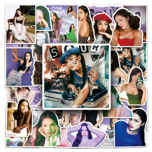 50pcs Sticker Olivia Rodrigo Singer Star Graffiti WaterProof Scrapbook DIY Phone Decorative Water Cup Luggage Laptop Diary Guitar Decal Sticker Kid Toys ﻿