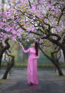 ÁO DÀI TRUYỀN THỐNG NỮ MÀU HỒNG SEN MAY SẴN - ÁO DÀI LỤA TRƠN KÈM QUẦN CÓ BIGSIZE - CÓ ẢNH THẬT