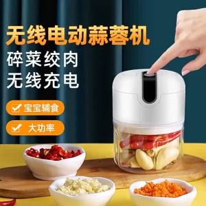 【SG ready stock】Garlic Grinder Electric Garlic Press Small Garlic Press Crushing Garlics Household Baby Food Supplement Multi-Function Meat Grinder