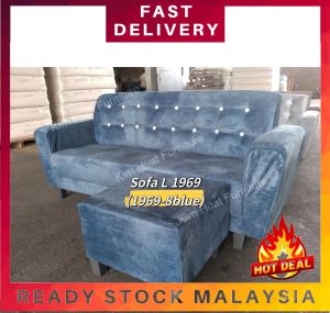 Percuma 1 Bangku Sofa 3 Seater Sofa Kulit / Sofa Kain Sofa Bentuk L