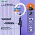 TNW S30 Four Corners Selfie Stick Tripod with Bluetooth Remote 360°Rotation with fill light Compatible IOS/Android/GoPro for Video Vlogging. 