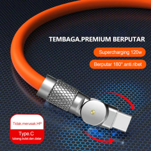 HOHODALINK 【1m】 Type-C/Micro USB 120W 6A Kabel Data Super Fast Charge Silikon Cair Pengisian Super Cepat Kabel COD