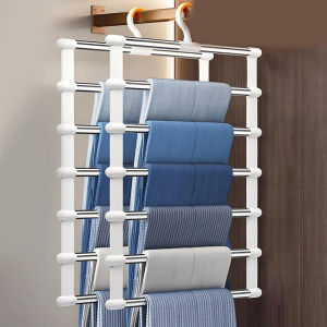 Multi Layer Pants Hanger Stainless Steel Clothes Storage Rack for Trousers Organizer Closet Space Holder