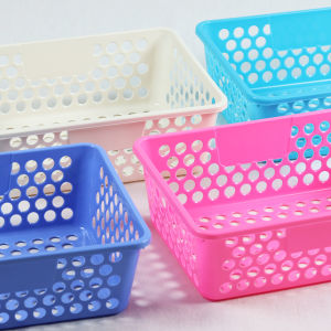 [1 เซ็ท = 4 สี] ตะกร้าพลาสติก ไซส์มินิ ขนาด A4 (No.218)