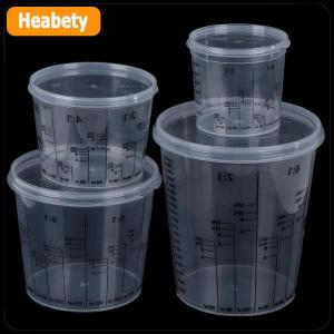 【2-3 days delivery】 Plastic Paint Mixing Cup PP Hard Plastic Tune Paint Cup with Cover