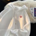Áo Khoác Nỉ, Áo Hoodie Khóa Vải Nỉ Bông Cotton Ấm Áp Mềm Mịn, Hình Trái Tim Love Art Nhỏ Xinh Dành Cho Bé. 