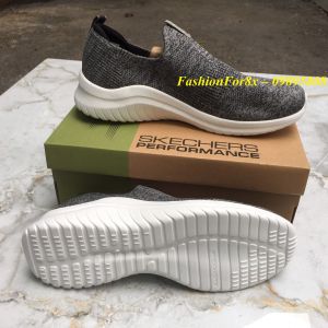 Giày skecher 4 vạch đế cao cho nam giày slipon Pb75