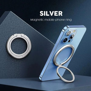 Kebidumei Magnetic Mobile Phone Stand 180° Folding Metal Magnet Finger Ring Portable and Multi-functional Adjustment For Universal Vacuum Swivel Stand