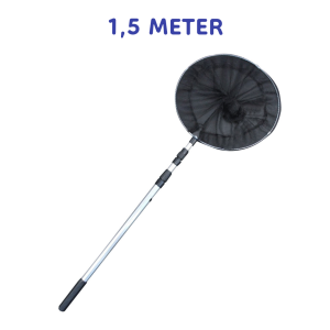 Jaring Serokan Seseran 1.5 1.7 2.1 M Lamit Pancing Ikan Udang Kepiting Lipat Bulat Gagang Telescopic Fishing Net Pole Aluminium