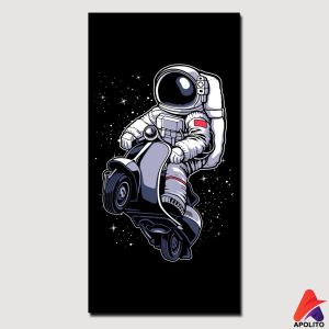 APOLITO (15X30 CM) HIASAN DINDING ASTRONAUT VESPA GOKIL (15X30 CM) WALL DECOR HIASAN DINDING KAMAR PAJANGAN RUANGAN POSTER KAYU GAMBAR ASTONAUT VESPA