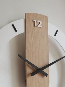{SG} Wall Clock Modern 3D Quartz Silent Hanging Large Clock With Pendulum Wooden Acrylic Home Decoration ClockFast shipping