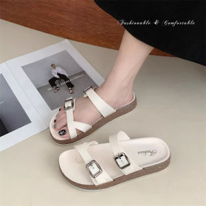 2026 New Korean Style Retro Versatile Flat Flip-Flops For Outdoor Wear Simple Beach Sandals For Women