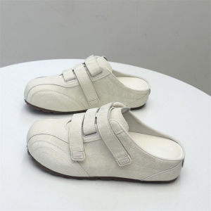 [Free Shipping] Unique Thick-Soled Closed-Toe Mules For Women Summer Outdoor Wear 2026 New Vintage Slip-On Casual White Shoes