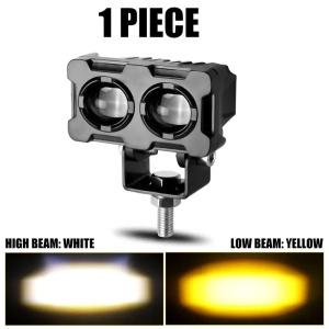 LAMPU KABUT FOG LAMP 2 MATA DAYMAKER TERANG KUNING PUTIH MOTOR 12V 24V