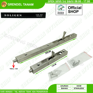 Grendel Tanam Stainless Steel 12 Inch Slot Pintu Tanam Soligen