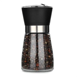 Clara.Pepper Grinder Salt and Pepper Grinder Pepper Mill Grinder Black Pepper Grinder Bottle Black Pepper Grinder Salt Pepper Grinder Condiment Grinder Bottles Ceramic Blade Glass Bottle