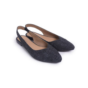 Lapepa KIREI Flat Shoes Wanita Elegan Kekinian Tali Belakang Casual Mules Lancip Hak Datar Terbaru Sendal